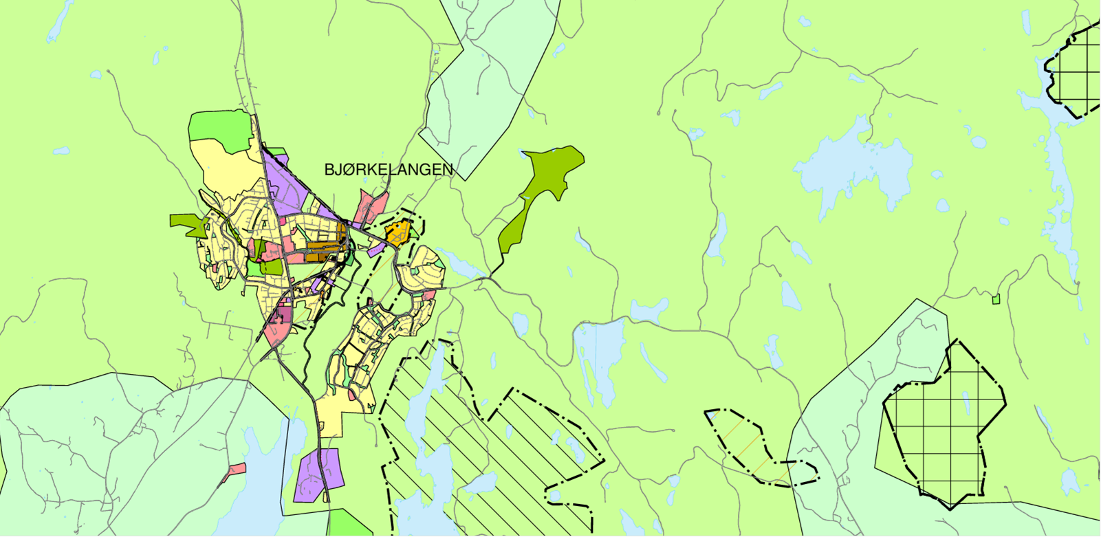 bilde av kart over Bjørkelangen